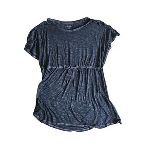 Liz Lange Maternity Blue Cap Sleeve Tie Front Blouse